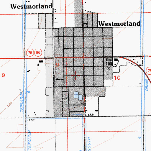 Topographic Map of Westmorland City Hall, CA