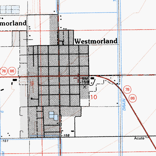 Topographic Map of Westmorland City Park, CA