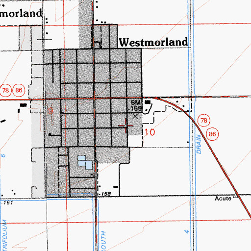 Topographic Map of Westmorland Union Elementary School, CA