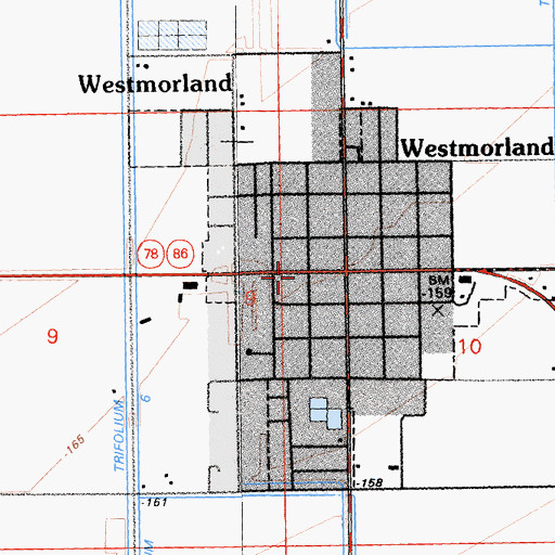 Topographic Map of Westmorland Fire Department, CA