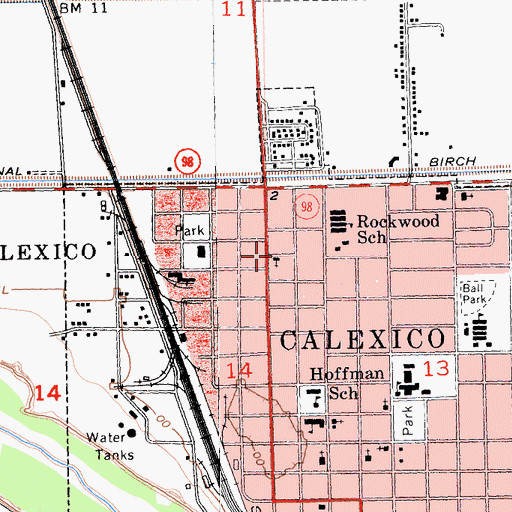Topographic Map of Assembly of God Church, CA