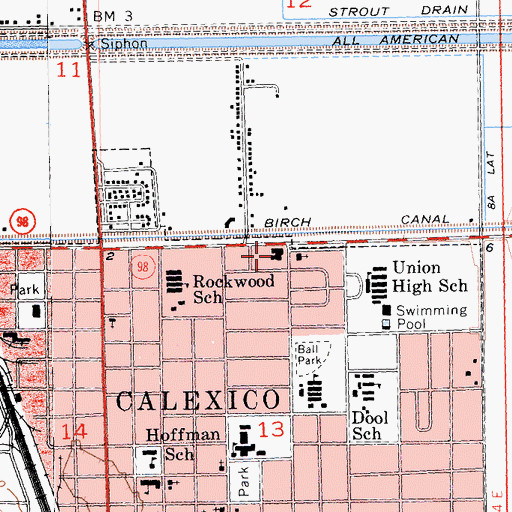 Topographic Map of Calexico Health Center, CA