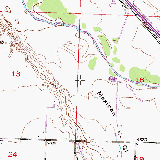 Topographic Map of Mexican Gulch, CO