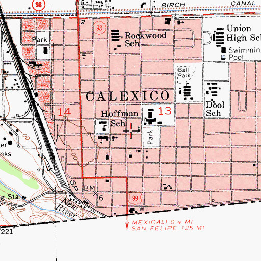 Topographic Map of First Church of Christ Scientist, CA