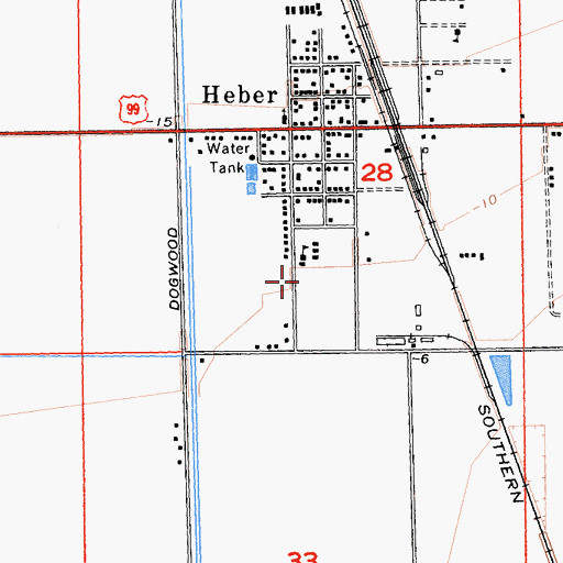 Topographic Map of Heber Elementary School, CA
