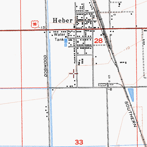 Topographic Map of Heber Junior High School, CA