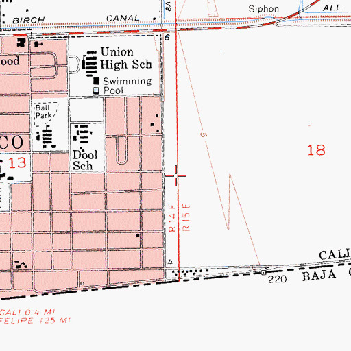 Topographic Map of Jefferson Elementary School, CA