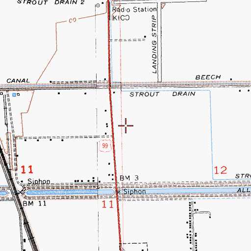 Topographic Map of Kennedy Garden School, CA