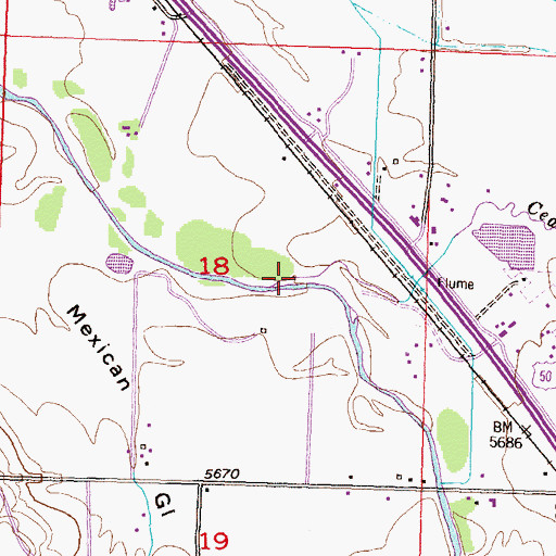 Topographic Map of Cedar Creek, CO