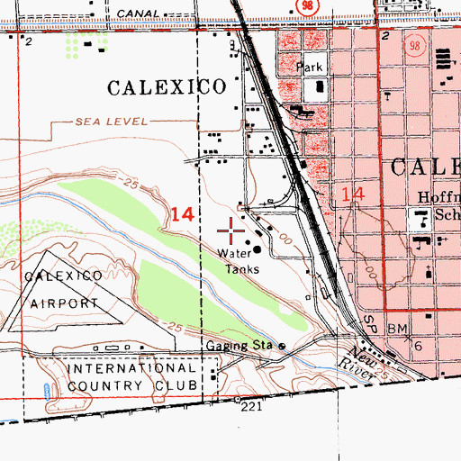 Topographic Map of Legion Park, CA