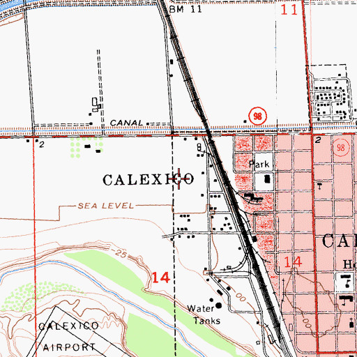 Topographic Map of Rodriguez Park, CA