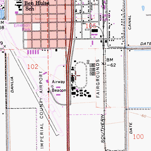 Topographic Map of California Mid-Winter Fairgrounds, CA