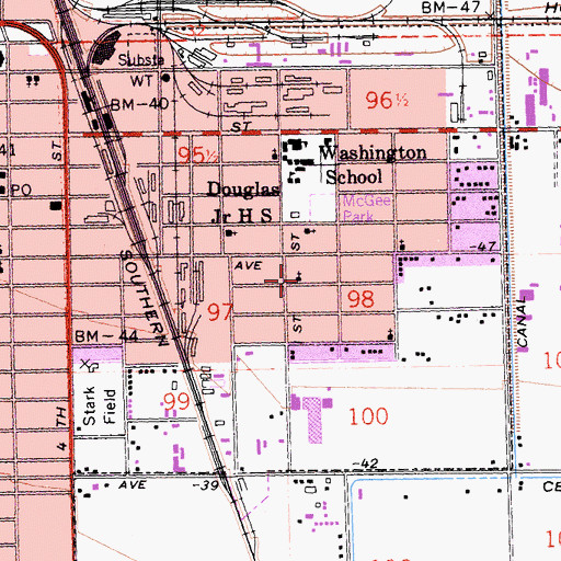 Topographic Map of Church of Christ, CA
