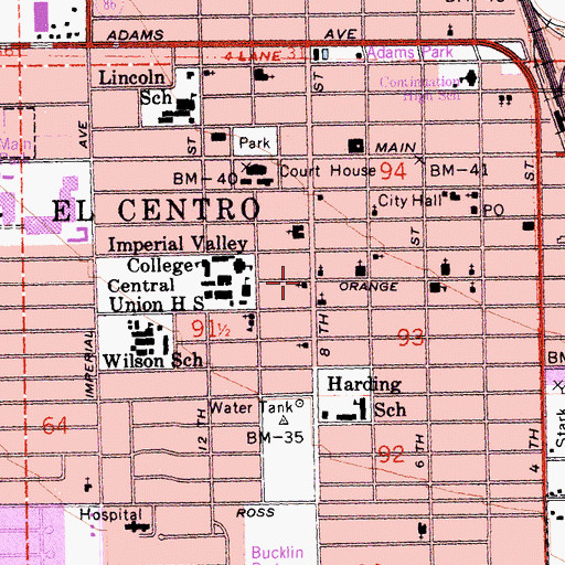 Topographic Map of Church of the Nazarene, CA