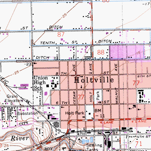 Topographic Map of Church of the Nazarene, CA