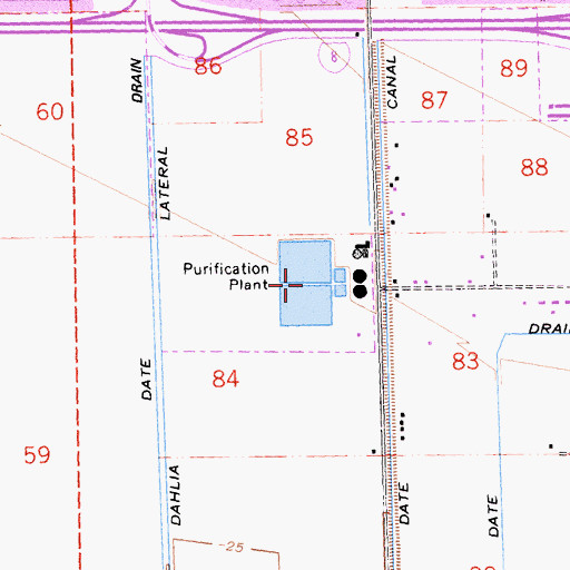 Topographic Map of City of El Centro Water Plant, CA