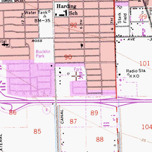 Topographic Map of Desert Garden Elementary School, CA