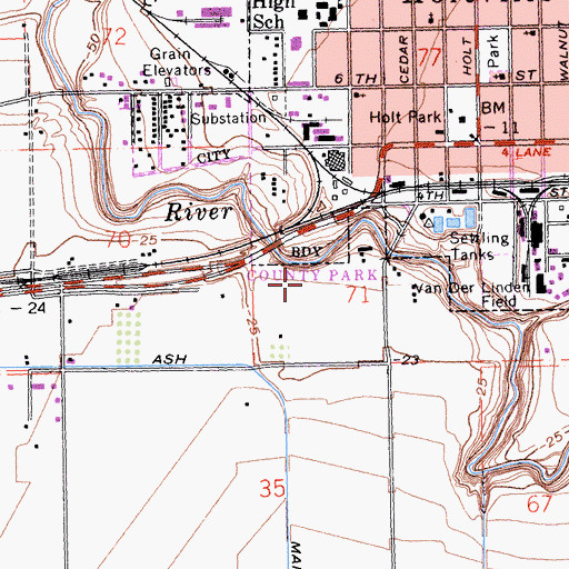 Topographic Map of Earl Walker County Park, CA