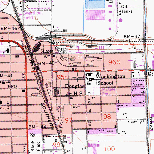 Topographic Map of Edwards Chapel Christian Methodist Episcopal Church, CA