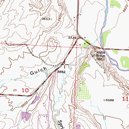 Topographic Map of Deadmans Gulch, CO
