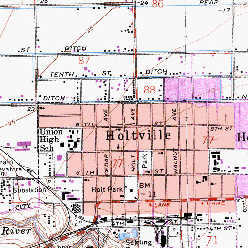 Topographic Map of First Assembly of God Church, CA