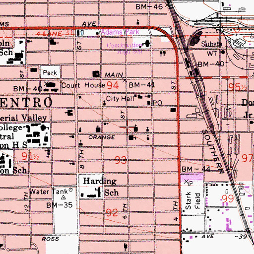 Topographic Map of First Presbyterian Church, CA