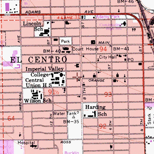 Topographic Map of Foursquare Church, CA