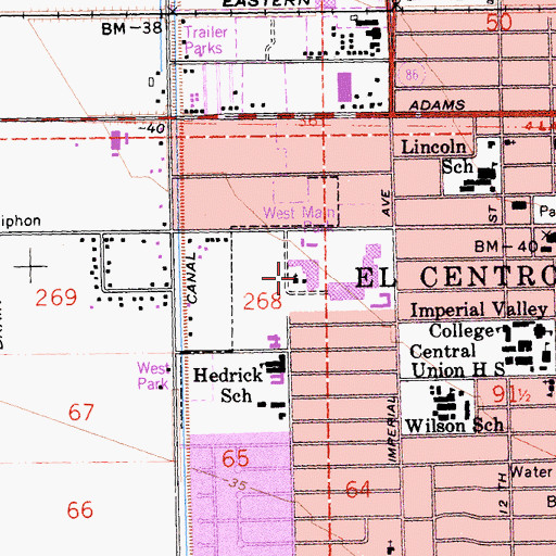 Topographic Map of Grace Baptist Church, CA