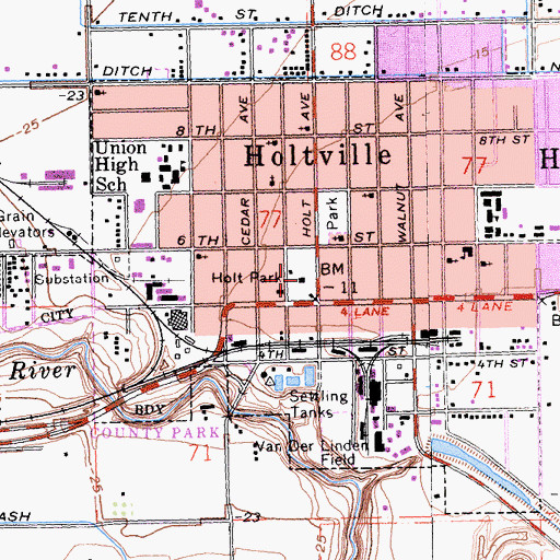 Topographic Map of Holtville Chamber of Commerce, CA