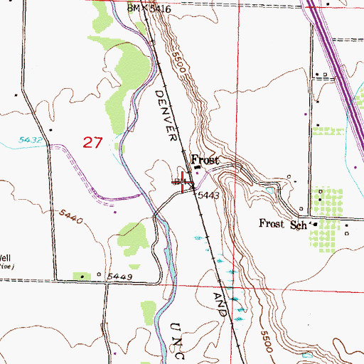 Topographic Map of Frost, CO