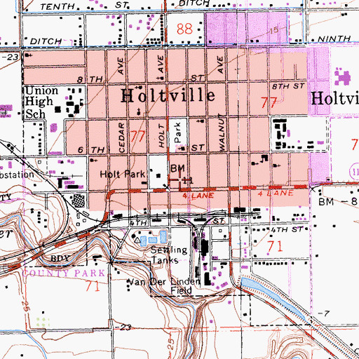 Topographic Map of Holtville Post Office, CA