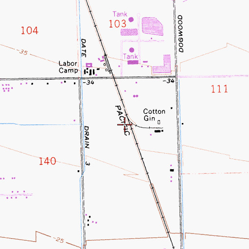 Topographic Map of Jewett Siding, CA