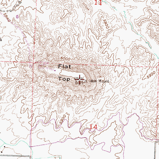 Topographic Map of Flat Top, CO