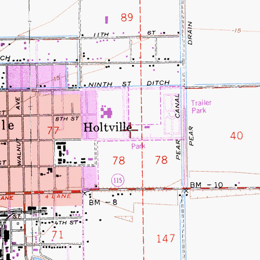 Topographic Map of Mack Park, CA