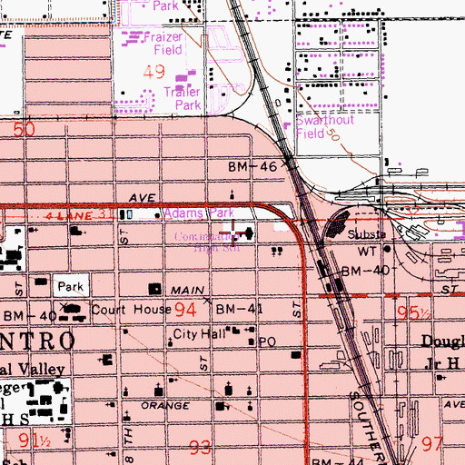 Topographic Map of McKinley Public School (historical), CA