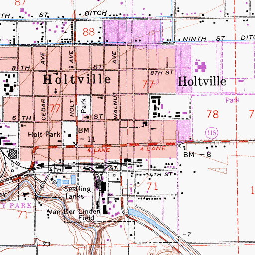 Topographic Map of Saint Josephs Catholic Church, CA