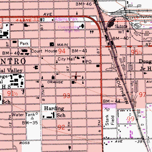 Topographic Map of Saint Marys Roman Catholic Church, CA
