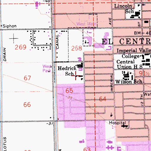 Topographic Map of Saint Mary School, CA