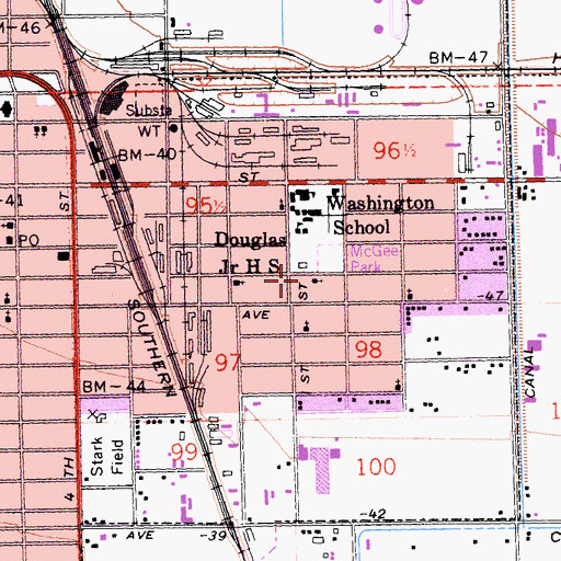 Topographic Map of Second Baptist Church, CA