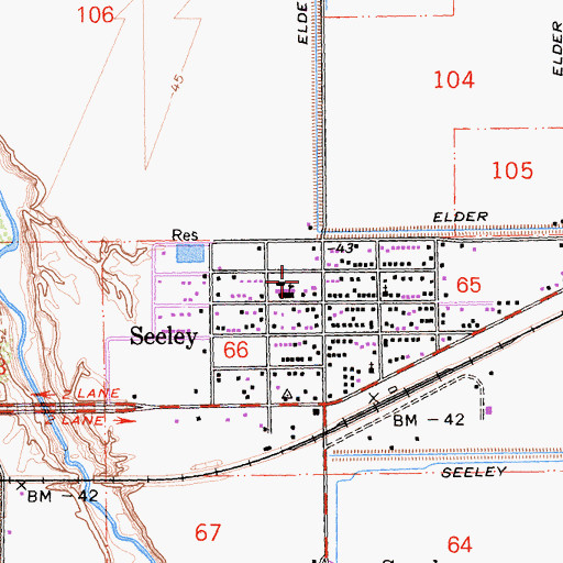 Topographic Map of Seeley Elementary School, CA