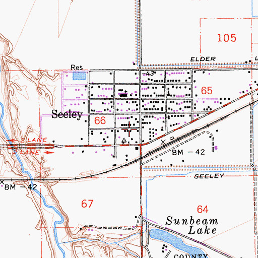 Topographic Map of Seeley Post Office, CA