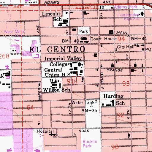 Topographic Map of Seventh Day Adventist Church, CA