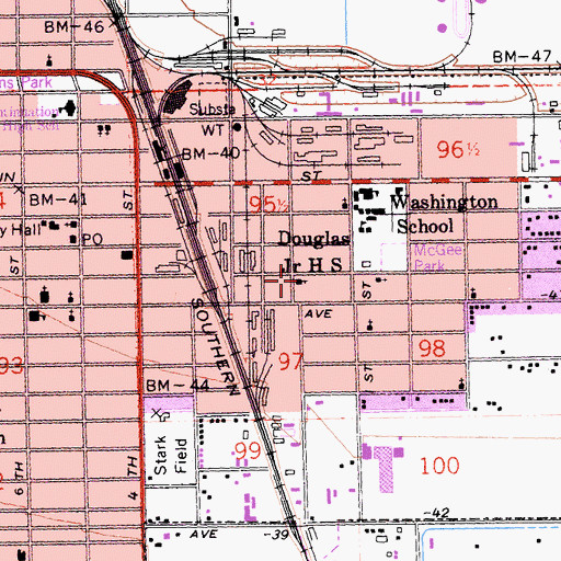 Topographic Map of Sweet Home Baptist Church, CA