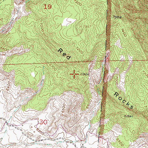 Topographic Map of Red Rocks, CO
