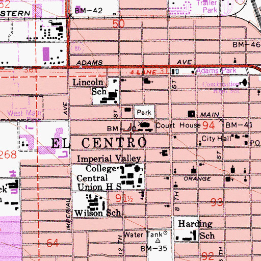 Topographic Map of Veterans Memorial Hall, CA