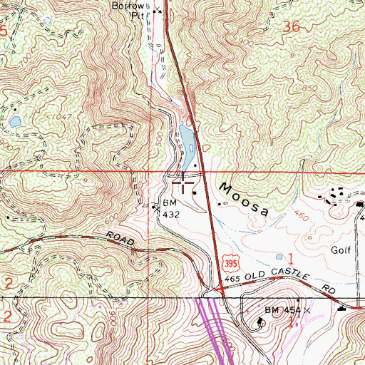 Topographic Map of All Seasons Recreational Vehicle Park and Campground, CA