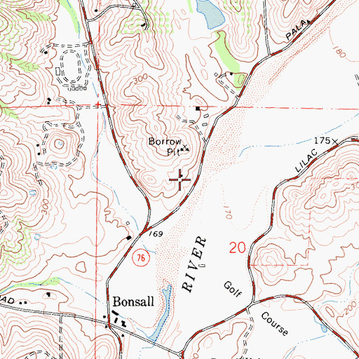 Topographic Map of Bonsall Chamber of Commerce, CA