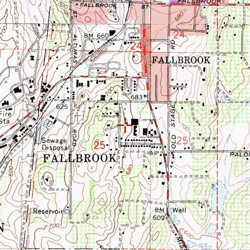 Topographic Map of Colony Plaza Shopping Center, CA