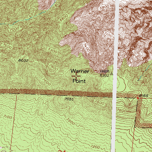 Topographic Map of Warner Point, CO