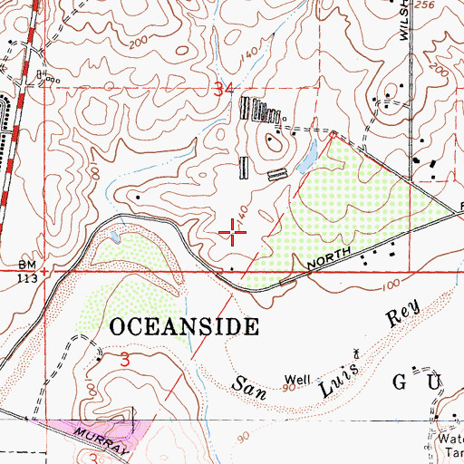 Topographic Map of Del Rio Elementary School, CA